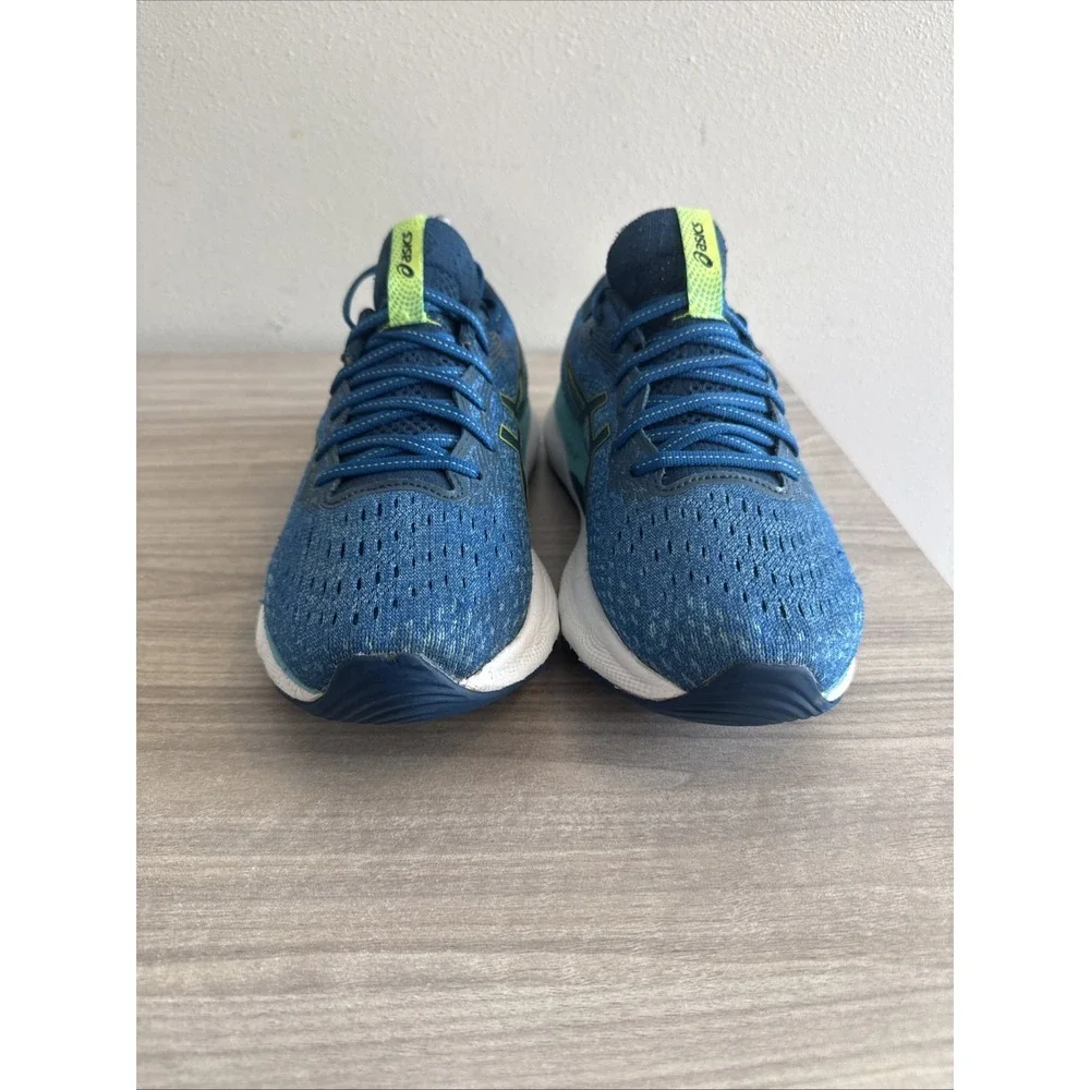 Asics Gel-Nimbus 24 Mens Size 8.5 Blue Green Athletic Running Shoes Sneakers
